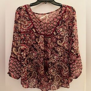 Bo-Ho pink paisley long sleeve